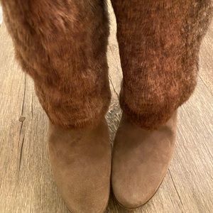 Andre Assous Made in Spain Fur and Suede Platform Boots